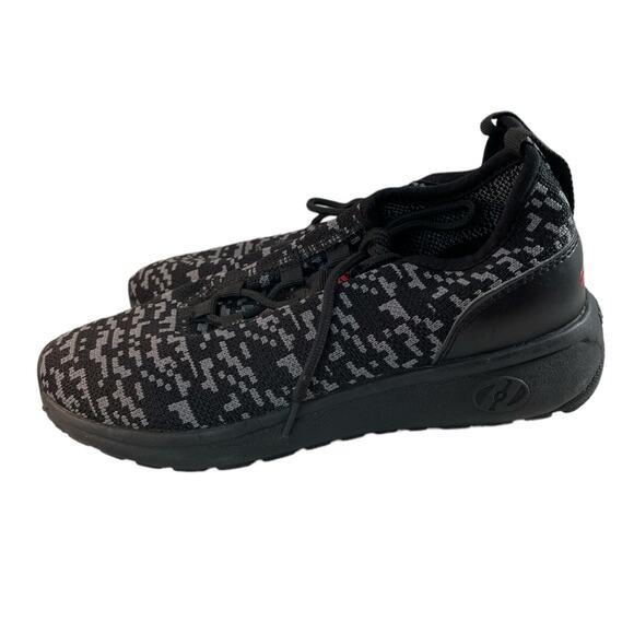 Heelys Player Boys Black/Grey Removable Wheels Knit Textile Low Prof. Shoes Sz 5 - Picture 3 of 9